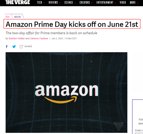亞馬遜官方正式宣布在6月21、22日開(kāi)展Prime Day活動(dòng)！